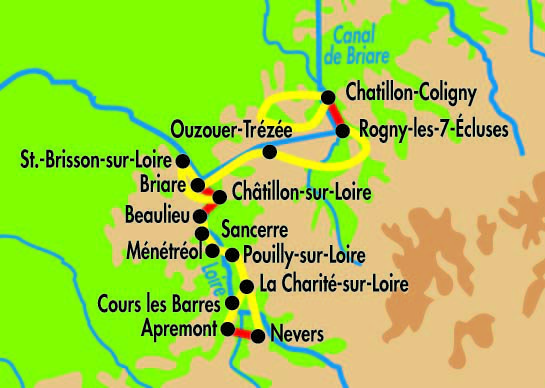 Loire tour-kaart